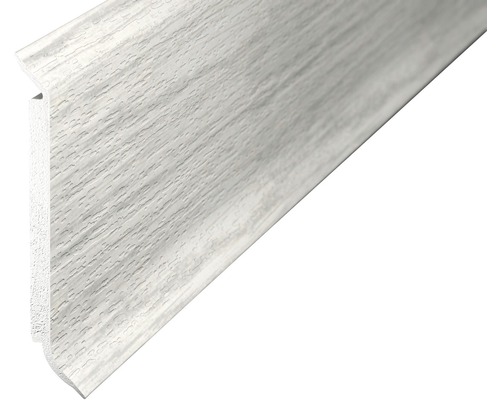 Kernsockelleiste Hartschaum Esche weiß 60x2500 mm