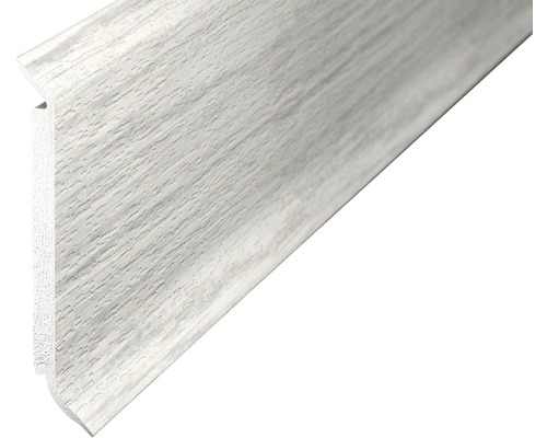 Prinz Kernsockelleiste Hartschaum Esche weiß 60x2500 mm Fußleiste aus Holz