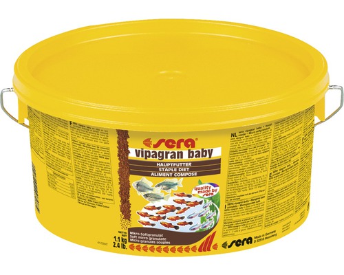Granulatfutter sera Vipagran Baby Granules 2,2 L (1,1 kg), Hauptfutter, Aufzuchtfutter, Jungfischfutter Granulatfutter sera Vipagran Baby Granules 2,2 L (1,1 kg), Hauptfutter, Aufzuchtfutter, Jungfischfutter