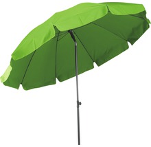Geöffneter grüner Sonnenschirm