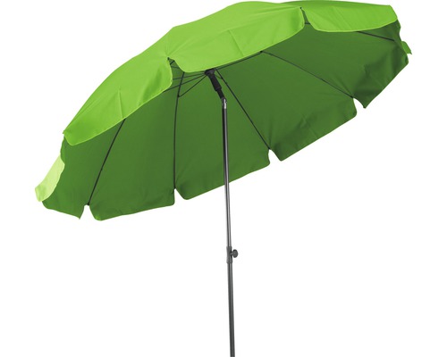 Geöffneter grüner Sonnenschirm