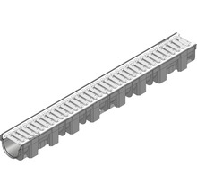 Hauraton TOP mm x Kunststoffrinne aus PP mit Klemm Stegrost Edelstahl 1000 mm x 119 mm x 89 mm