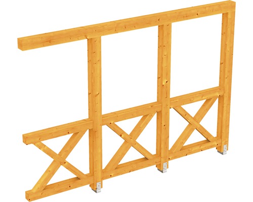 Seitenwand Andreaskreuz SKAN HOLZ 305x210 cm eiche hell Holzrahmenkonstruktion mit Kreuzverstrebungen