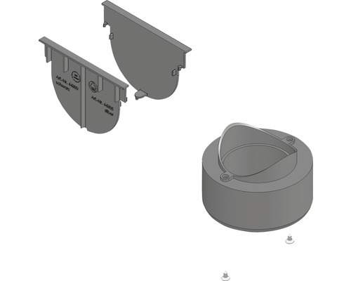 Hauraton TOP X Anschluss-Set mit Stirnwand und Adapter schwarz DN/OD 75 mm / 110 mm Dachrinnenendstück und Ablaufstutzen für Dachentwässerung