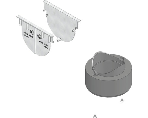 Hauraton TOP X Anschluss-Set mit Stirnwand und Adapter silber DN/OD 75 mm / 110 mm Dachrinnenendstück mit Fallrohranschluss und Zubehör