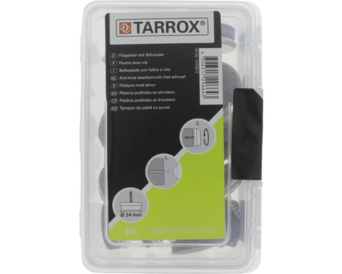 Tarrox Filzgleiter mit Schraube, Durchmesser 24 Millimeter, 24 Stück