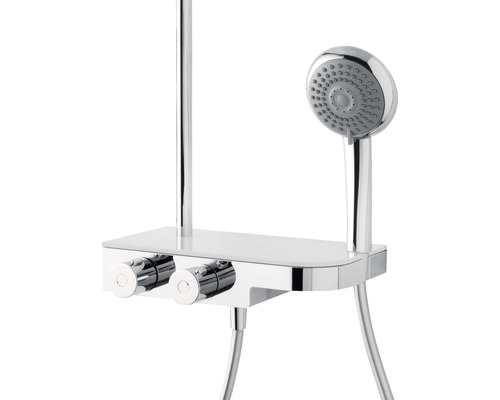 Duscharmatur mit Handbrause und Ablage