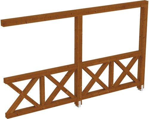 Seitenwand Andreaskreuz SKAN HOLZ 355x210 cm eiche nussbaum Holzzaun Element mit Kreuzmuster für den Garten