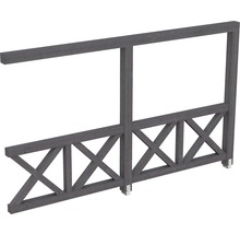 Seitenwand Andreaskreuz SKAN HOLZ 355x210 cm eiche schiefergrau