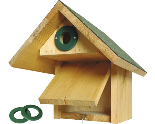 Fledermauskasten aus Holz mit Einflugloch und Dachpappe
