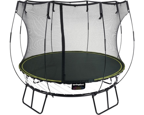 Trampolin springfree R54 Compact Round mit Sicherheitsnetz Ø 250 cm schwarz Schwarzes Trampolin mit Sicherheitsnetz