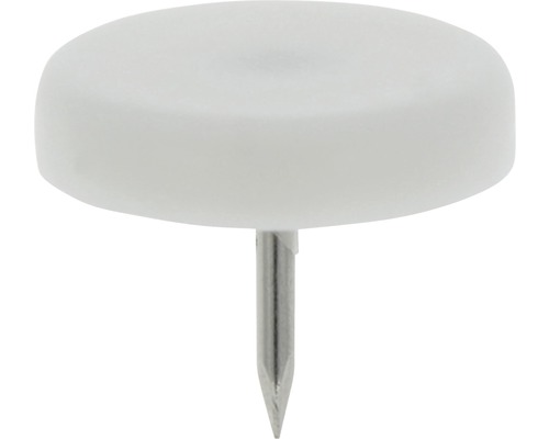 Tarrox Kunststoffgleiter mit Nagel Ø 30 mm rund weiß 16 Stück
