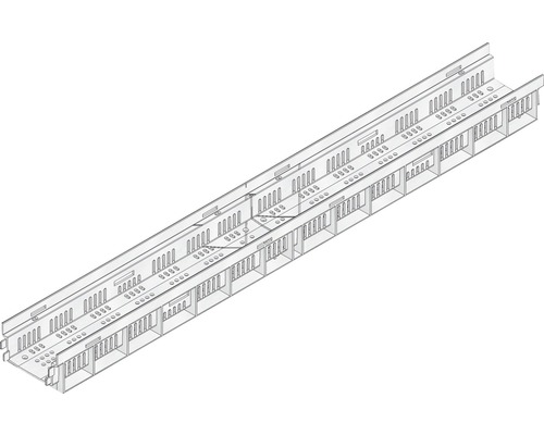 Hauraton Dachfix Resist 115 Rinnenunterteil Typ 75 aus korrosionsbeständigem Kunststoff silberfarben 1000 mm x 115 mm x 75 mm