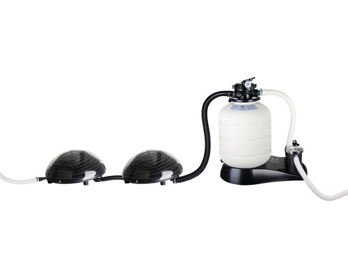 Sandfilteranlage mit zwei Solarkollektoren für Pools