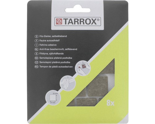 Tarrox Filzgleiter, selbstklebend, 25x25mm, 8 Stück