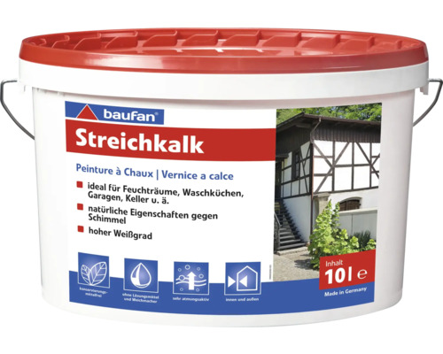 Kalkfarbe Streichkalk Mineralfarbe Baufan weiß 10 l-0