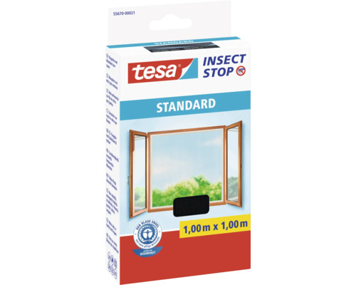 Fliegengitter für Fenster tesa Insect Stop Standard ohne Bohren anthrazit 100x100 cm Fliegengitter für Fenster tesa Insect Stop Standard ohne Bohren anthrazit 100x100 cm