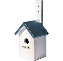 Vogelhaus aus Holz mit Metalldach