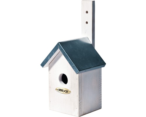 Vogelhaus aus Holz mit Metalldach
