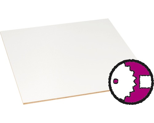 Dünn-MDF Platte einseitig weiß 2440x1220x3 mm (Zuschnitt online reservierbar)-0