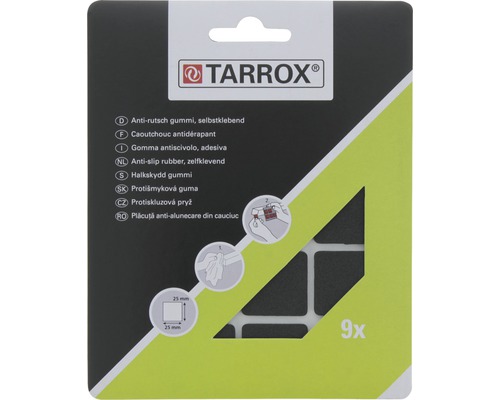 Tarrox Anti rutsch Gummi 25x25 mm schwarz 9 Stück