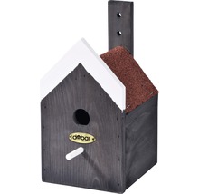 Vogelhaus aus Holz mit Bitumendach und Anflugstange