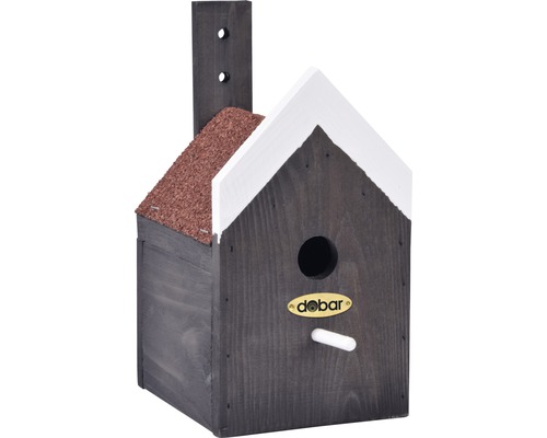 Vogelhaus aus Holz mit Montagepfosten und Dobar Logo