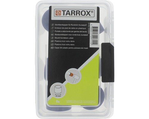 Tarrox Stuhlbeinkappen für Rundrohre aus Kunststoff, 25 mm, 8 Stück