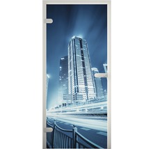 Zimmertür mit Skyline-Motiv, urbanes Design