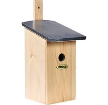 Vogelhaus aus Holz mit Metalldach