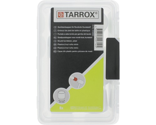 Tarrox Stuhlbeinkappen aus Kunststoff für Rundrohre, 8 Stück, 22 mm