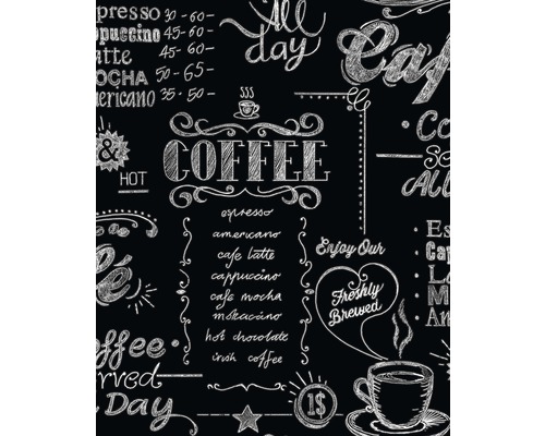 Vliestapete 32-993 Modern Living Coffee Shop Schwarz Tapete mit Kaffeehaus-Motiv und Kaffee-Schriftzug