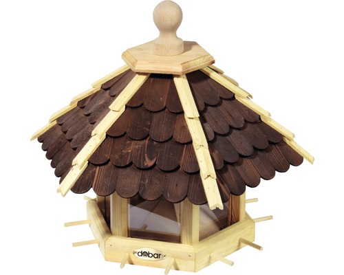 Vogelhaus aus Holz mit Dachschindeln
