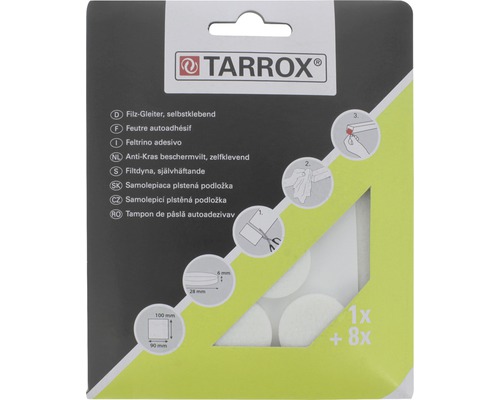 Tarrox Filzgleiter 28 mm rund weiß 9 Stück selbstklebend