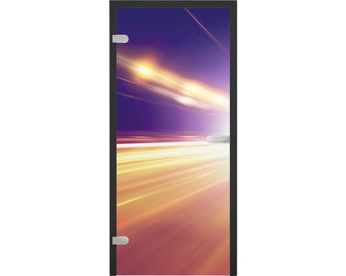 Glastür mit abstraktem Design
