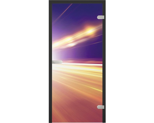 Glastür mit abstraktem Lichteffekt-Design