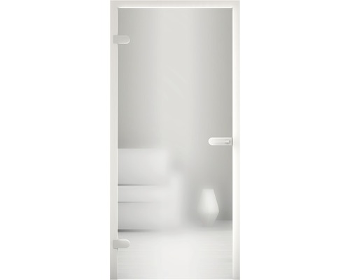 Glastür mit Griff und Beschlägen