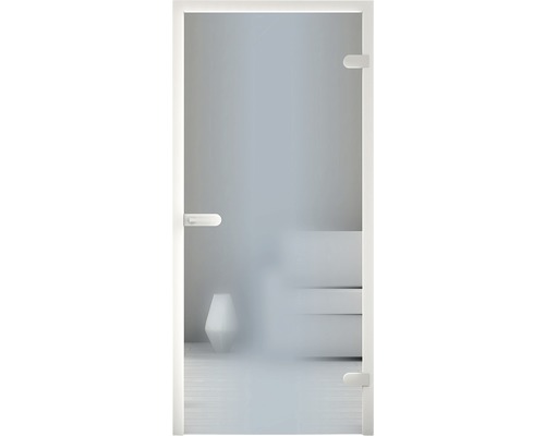 Glastür mit satiniertem Glas und Beschlägen