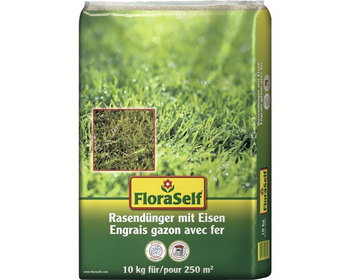 Rasendünger mit Eisen FloraSelf 10 kg 250 m²-0