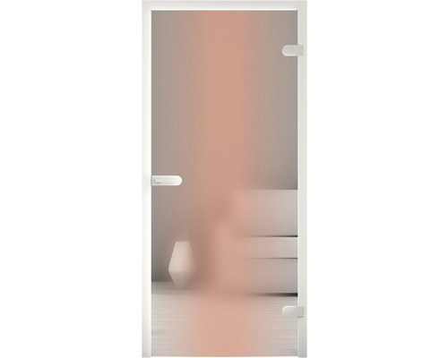 Glastür mit Beschlägen und Griff