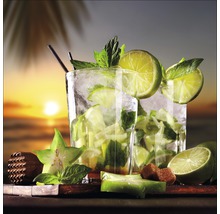 Glasbild Cocktail Lime II 30x30 cm GLA1399