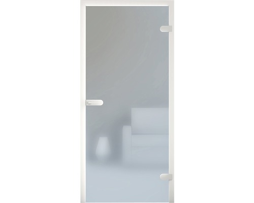 Glastür mit satiniertem Glas und Beschlägen