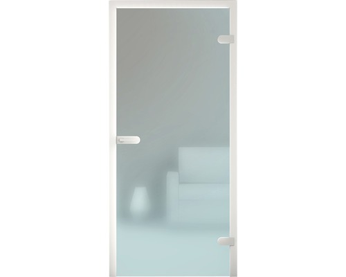 Glastür mit satiniertem Glas und Beschlägen