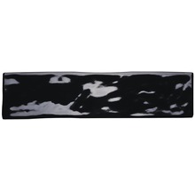 Steingut Metro-Fliese Loft 30 x 7,5 x 0,9 cm schwarz glänzend-thumb-0