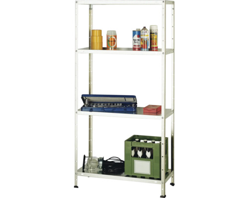 Regal mit vier Ebenen zur Lagerung verschiedener Gegenstände