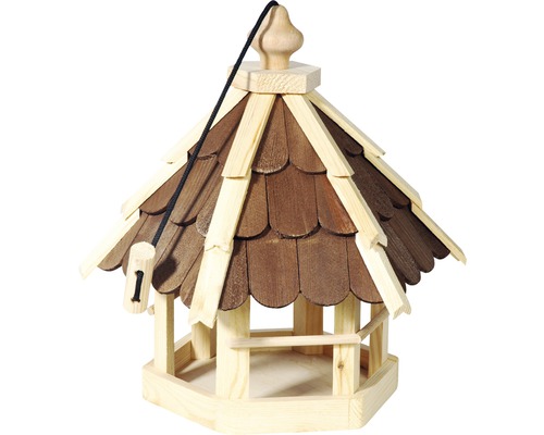 Vogelfutterhaus mit braunem Dach 33x29x36 cm | HORNBACH