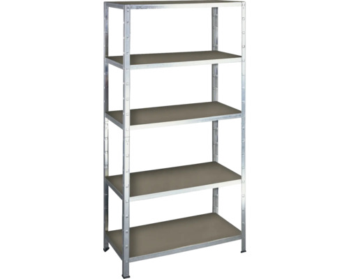 Schwerlastregal Schulte verzinkt 180x90x45 cm Stecksystem 5 Holzböden Tragkraft 1000 kg Metallregal mit fünf Regalböden
