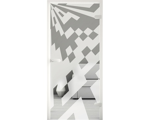 Glastür mit geometrischem Muster für Innenräume