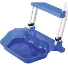 Blaue Badehocker mit Fußabdrücken für Kinder