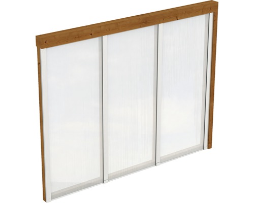 Seitenwand SKAN HOLZ für Terrassenüberdachung 255x200 cm nussbaum Element für Terrassenüberdachung mit Holzrahmen und lichtdurchlässigen Paneelen